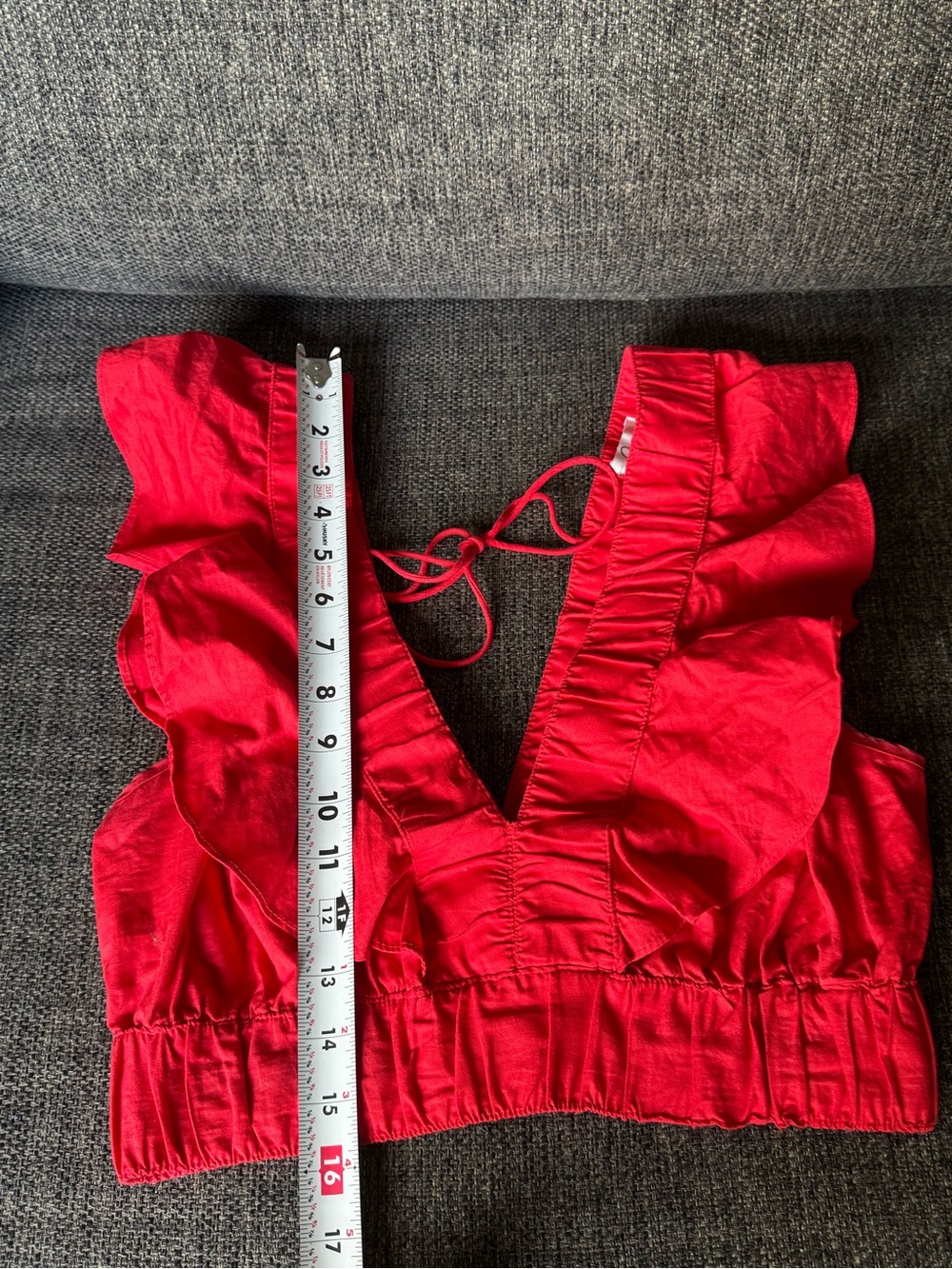 Red Ruffled V-Neck Maxi Skirt Set - Picture 6 of 8
